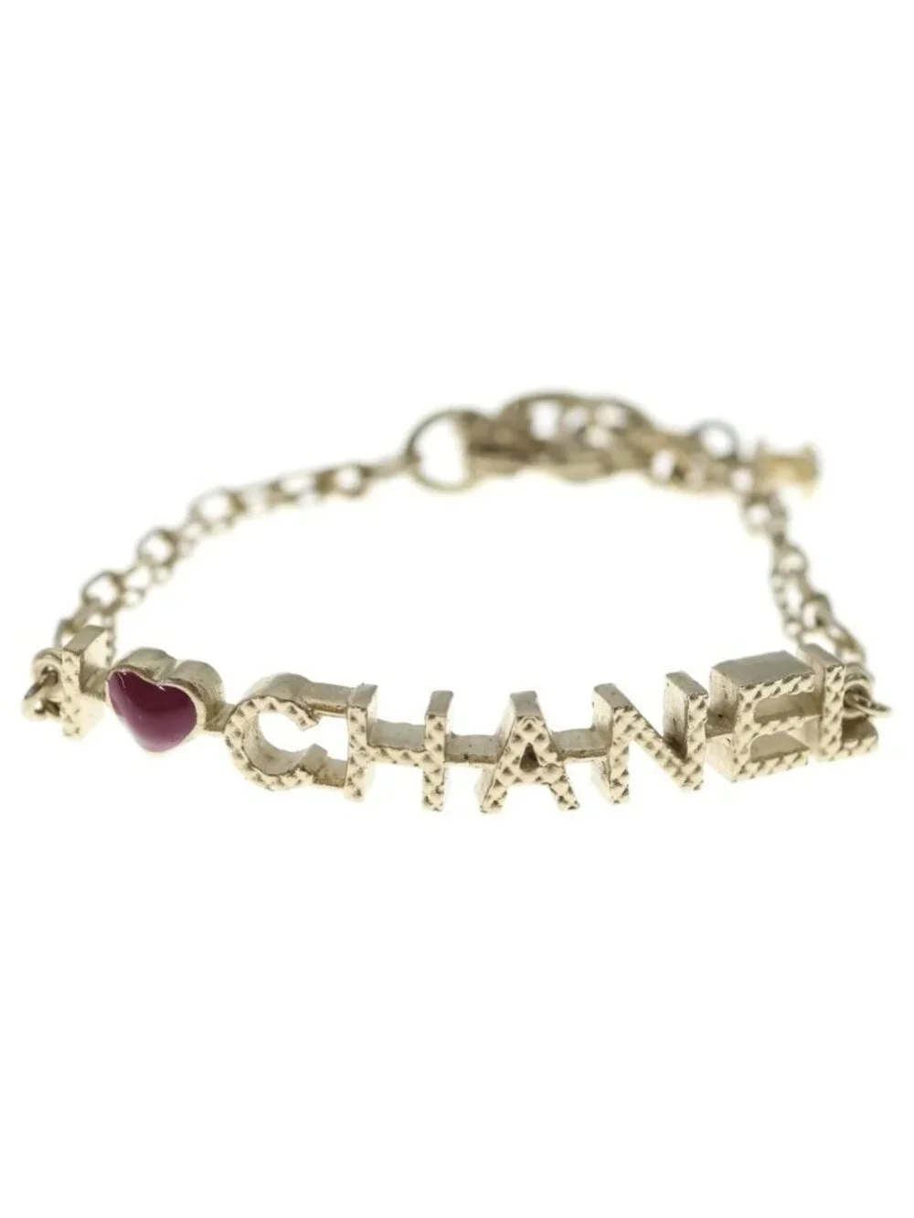Chanel I Love Logo Chain Bracelet Gold With Charm